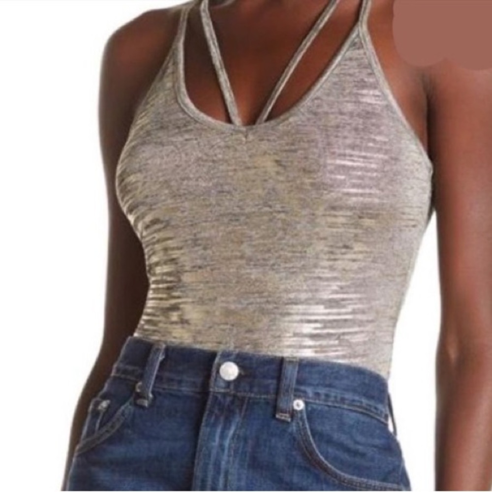 NWT Metallic gold body suit Free Press